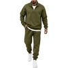 COOFANDY 2 Piece Set for Men Sweatsuit 1/4 Zip Sweatshirt and Jogger pants(Army Green)