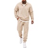 COOFANDY 2 Piece Set for Men Sweatsuit 1/4 Zip Sweatshirt and Jogger pants(Cream)
