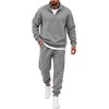 COOFANDY 2 Piece Set for Men Sweatsuit 1/4 Zip Sweatshirt and Jogger pants(Light Grey)