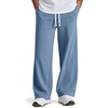 COOFANDY Baggy Sweatpants Men Wide Leg Cotton Joggers for Men with Pockets(Grey Blue)