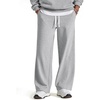 COOFANDY Baggy Sweatpants Men Wide Leg Cotton Joggers for Men with Pockets(Light Gray)