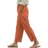 COOFANDY Womens Cotton Casual Pants Beach Capri Pants, S-XXL(Caramel)