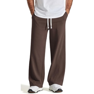 COOFANDY Baggy Sweatpants Men Wide Leg Cotton Joggers for Men with Pockets(Coffee)