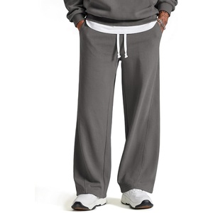 COOFANDY Baggy Sweatpants Men Wide Leg Cotton Joggers for Men with Pockets(Dark Gray)