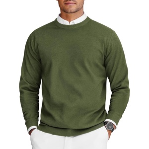 COOFANDY Mens Crew Neck Sweaters Long Sleeve Lightweight Pullover Sweater(Army Green)