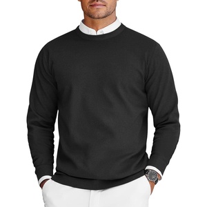 COOFANDY Mens Crew Neck Sweaters Long Sleeve Lightweight Pullover Sweater(Black)