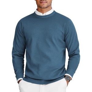 COOFANDY Mens Crew Neck Sweaters Long Sleeve Lightweight Pullover Sweater(Blue)