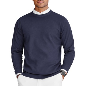 COOFANDY Mens Crew Neck Sweaters Long Sleeve Lightweight Pullover Sweater(Navy Blue)