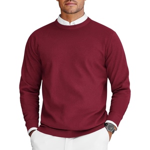 COOFANDY Mens Crew Neck Sweaters Long Sleeve Lightweight Pullover Sweater(Wine Red)