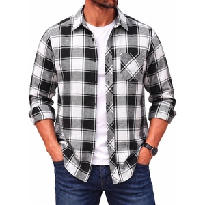 COOFANDY Men’s Flannel Plaid Shirts Long Sleeve Caual Button Down Shirts(Black)