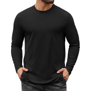 COOFANDY Mens Long Sleeve Tee Shirts Stretch Crew Neck Tee Shirts Casual T Shirts for Men(Black)