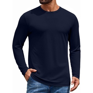 COOFANDY Men’s T Shirts Long Sleeve Cotton Blend T-Shirts Casual Crew Neck Soft Basic Tee Shirts(Blue Violet)