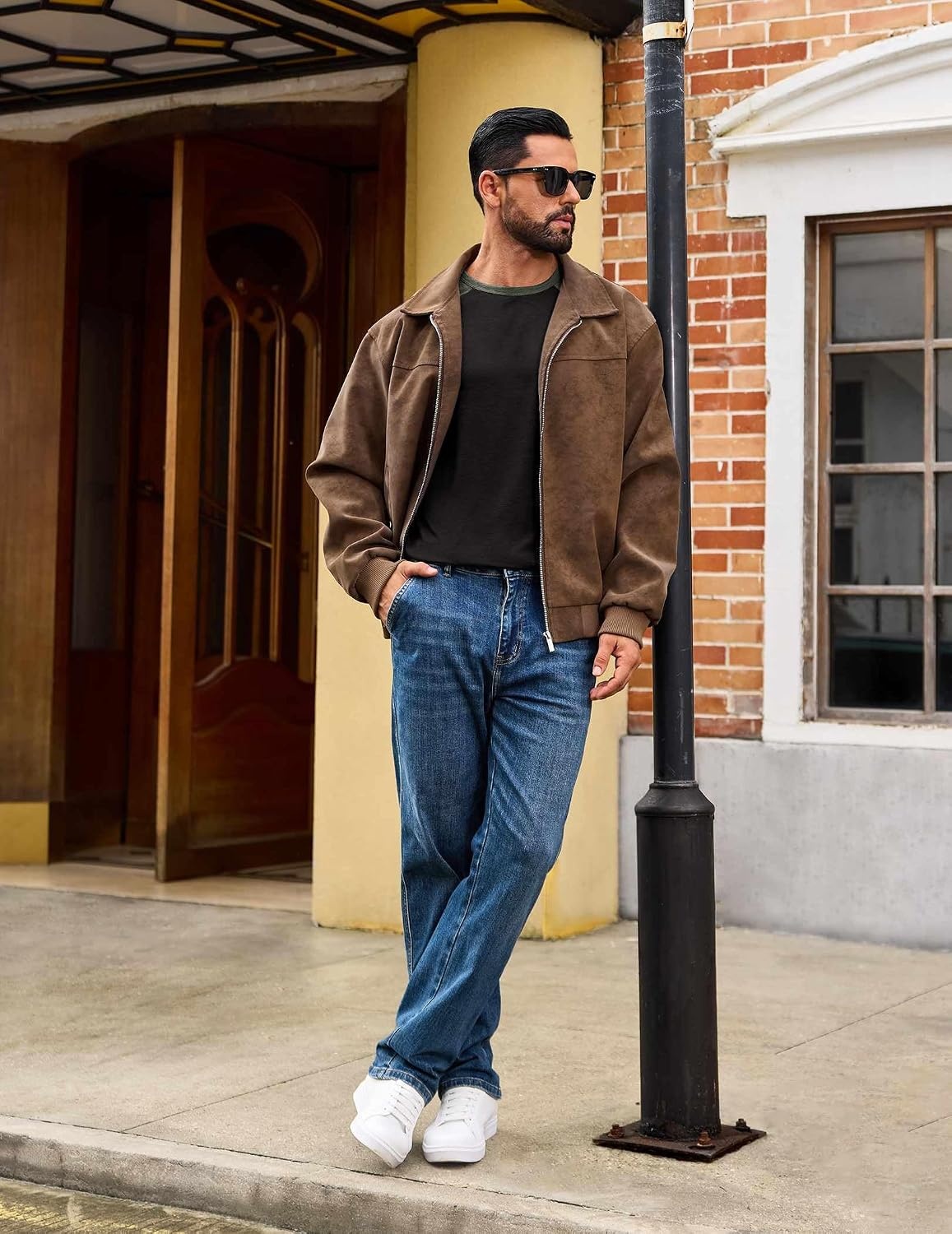 image:imageCOOFANDY Mens Long Sleeve Tee Shirts Casual Crewneck TShirts Baseball TeeBlack