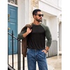 COOFANDY Mens Long Sleeve Tee Shirts Casual Crewneck T-Shirts Baseball Tee(Black)
