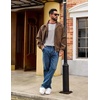 COOFANDY Mens Long Sleeve Tee Shirts Casual Crewneck T-Shirts Baseball Tee(Light Gray)