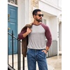 COOFANDY Mens Long Sleeve Tee Shirts Casual Crewneck T-Shirts Baseball Tee(Light Gray)