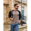 COOFANDY Mens Long Sleeve Tee Shirts Casual Crewneck T-Shirts Baseball Tee(Moon Grey)
