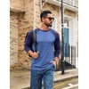 COOFANDY Mens Long Sleeve Tee Shirts Casual Crewneck T-Shirts Baseball Tee(Royal Blue)