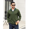 COOFANDY Mens Quarter Zip Pullover Casual Mock Neck Quilted Sweatshirt 2026(Army Green)