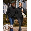 COOFANDY Mens Quarter Zip Pullover Casual Mock Neck Quilted Sweatshirt 2026(Black 02)