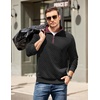 COOFANDY Mens Quarter Zip Pullover Casual Mock Neck Quilted Sweatshirt 2026(Black)