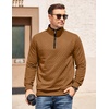 COOFANDY Mens Quarter Zip Pullover Casual Mock Neck Quilted Sweatshirt 2026(Brown)