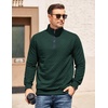 COOFANDY Mens Quarter Zip Pullover Casual Mock Neck Quilted Sweatshirt 2026(Deep Green)