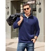 COOFANDY Mens Quarter Zip Pullover Casual Mock Neck Quilted Sweatshirt 2026(Navy Blue)