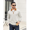 COOFANDY Mens Quarter Zip Pullover Casual Mock Neck Quilted Sweatshirt 2026(White)