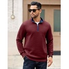 COOFANDY Mens Quarter Zip Pullover Casual Mock Neck Quilted Sweatshirt 2026(Wine Red)