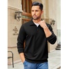 COOFANDY Mens Quarter Zip Pullover Sweatshirt Casual Mock Neck Sweater 2026(Black)