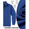 COOFANDY Mens Quarter Zip Pullover Sweatshirt Casual Mock Neck Sweater 2026(Blue)