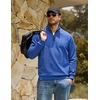 COOFANDY Mens Quarter Zip Pullover Sweatshirt Casual Mock Neck Sweater 2026(Blue)