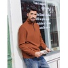 COOFANDY Mens Quarter Zip Pullover Sweatshirt Casual Mock Neck Sweater 2026(Caramel)