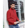 COOFANDY Mens Quarter Zip Pullover Sweatshirt Casual Mock Neck Sweater 2026(Christmas Red)