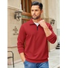 COOFANDY Mens Quarter Zip Pullover Sweatshirt Casual Mock Neck Sweater 2026(Christmas Red)