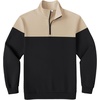 COOFANDY Mens Quarter Zip Pullover Sweatshirt Casual Mock Neck Sweater 2026(Color Block – Black & Khaki)