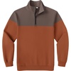 COOFANDY Mens Quarter Zip Pullover Sweatshirt Casual Mock Neck Sweater 2026(Color Block – Brown & Caramel)