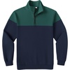 COOFANDY Mens Quarter Zip Pullover Sweatshirt Casual Mock Neck Sweater 2026(Color Block – Green & Navy Blue)