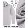 COOFANDY Mens Quarter Zip Pullover Sweatshirt Casual Mock Neck Sweater 2026(Grey)
