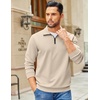 COOFANDY Mens Quarter Zip Pullover Sweatshirt Casual Mock Neck Sweater 2026(Light Khaki)