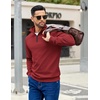 COOFANDY Mens Quarter Zip Pullover Sweatshirt Casual Mock Neck Sweater 2026(Wine Red)