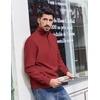 COOFANDY Mens Quarter Zip Pullover Sweatshirt Casual Mock Neck Sweater 2026(Wine Red)