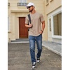 COOFANDY Men’s T Shirt Short Sleeve Cotton Blend T-Shirts Crew Neck Casual Summer Basic Tee Shirts(Khaki)