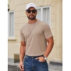 COOFANDY Men’s T Shirt Short Sleeve Cotton Blend T-Shirts Crew Neck Casual Summer Basic Tee Shirts(Khaki)