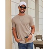 COOFANDY Men’s T Shirt Short Sleeve Cotton Blend T-Shirts Crew Neck Casual Summer Basic Tee Shirts(Khaki)
