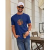 COOFANDY Men’s T Shirt Short Sleeve Cotton Blend T-Shirts Crew Neck Casual Summer Basic Tee Shirts(Sunset Palms)