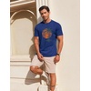 COOFANDY Men’s T Shirt Short Sleeve Cotton Blend T-Shirts Crew Neck Casual Summer Basic Tee Shirts(Sunset Palms)