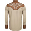 COOFANDY Men’s Western Cowboy Shirt Embroidered Button Down Long Sleeve Shirts(Dark Brown&khaki)