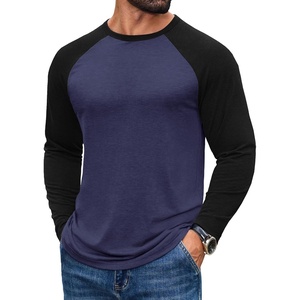 COOFANDY Mens Long Sleeve Tee Shirts Casual Crewneck T-Shirts Baseball Tee(Navy Blue)